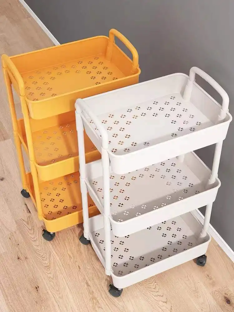 2022 Hot sale super cheap Practical 3 Layers Metal  Household Bathroom Kitchen Trolley with Wheel