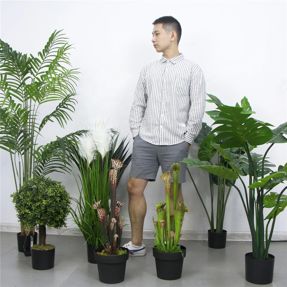 Green traveler tree artificial banana tree faux green tree plant potted for home decoration