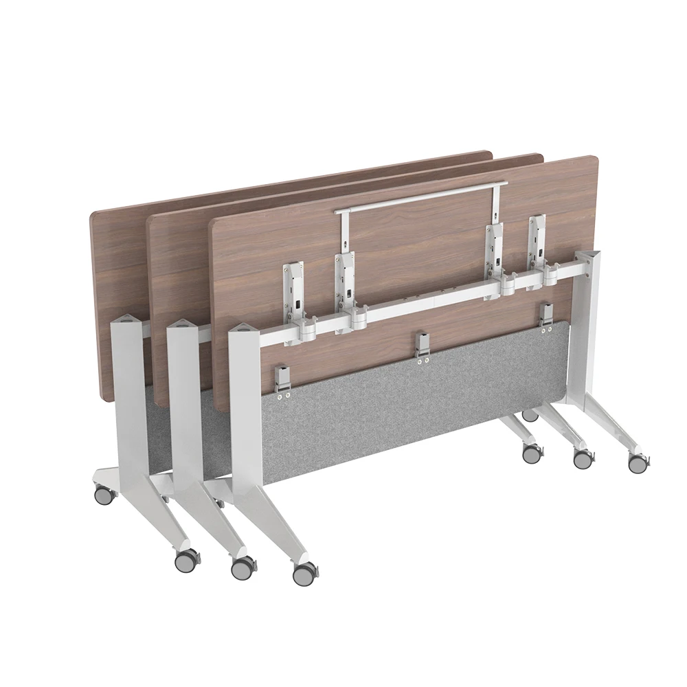 Stainless Steel Frame Folding Movable Office Desk Traini School Modern Training Flip Top Table