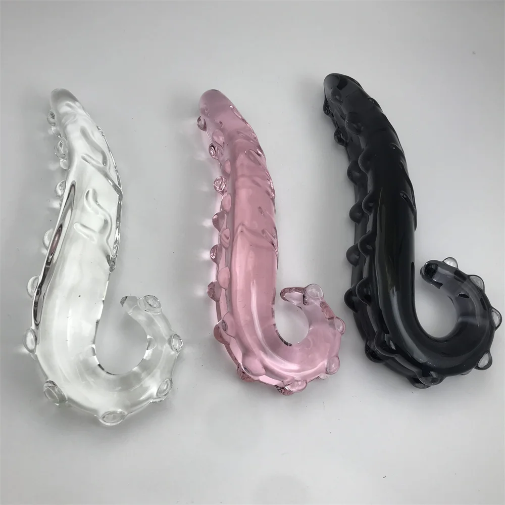 Wholesale hippocampal shape extremely big thick glass dildo sex toys