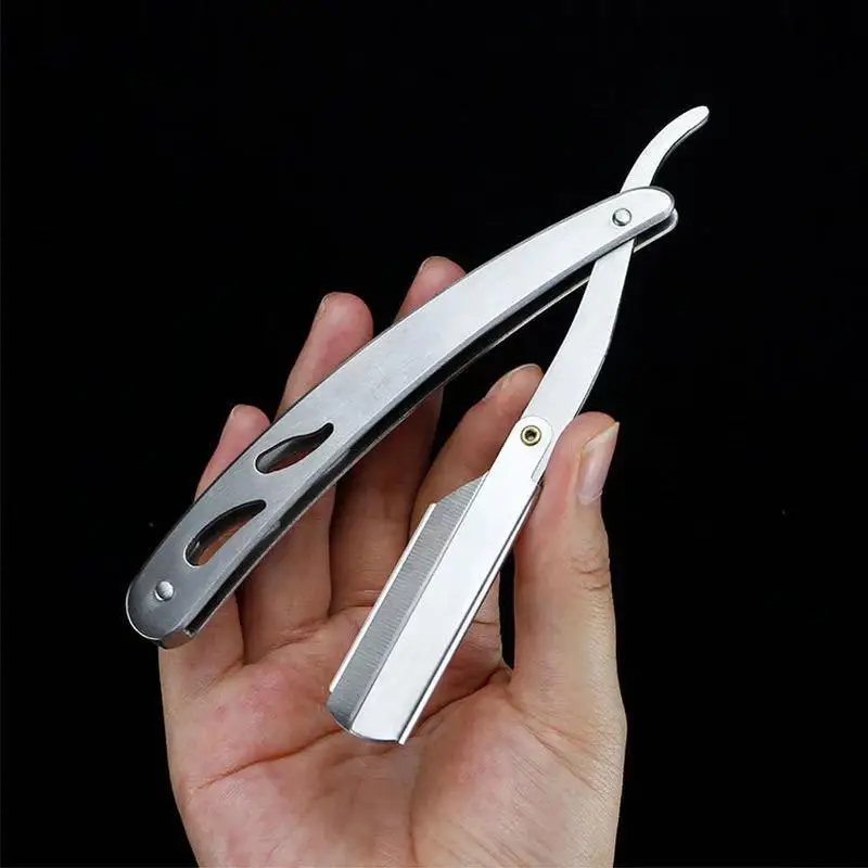 Mens beard grooming kit private label beard shaper tool single blade safety straight shaving  razor (1600187086630)