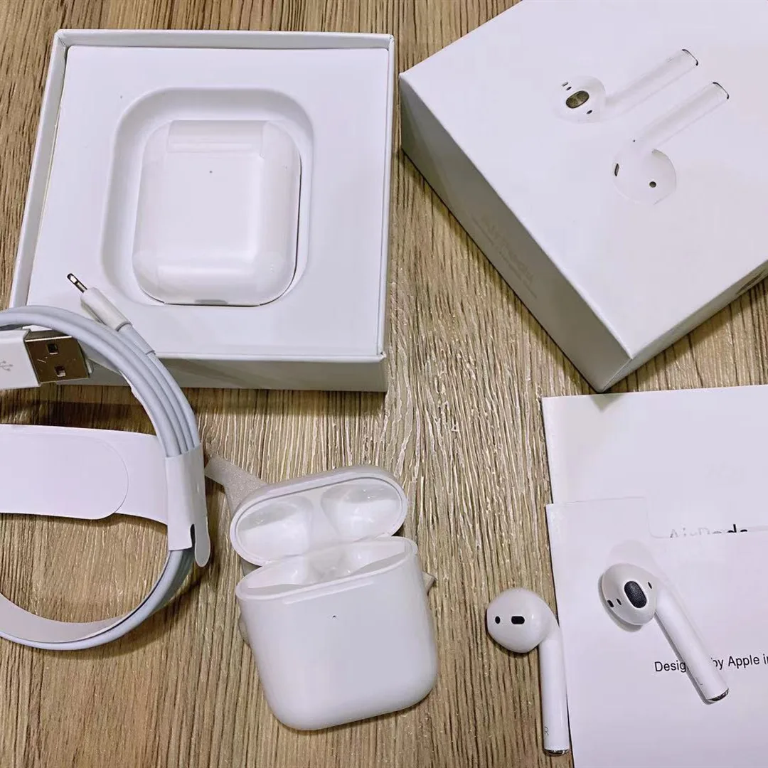 Лучшее качество наушники-вкладыши TWS с 1:1 настоящий серийный номер Apple Airpods 2 BT беспроводной зарядки наушники для airpods GPS