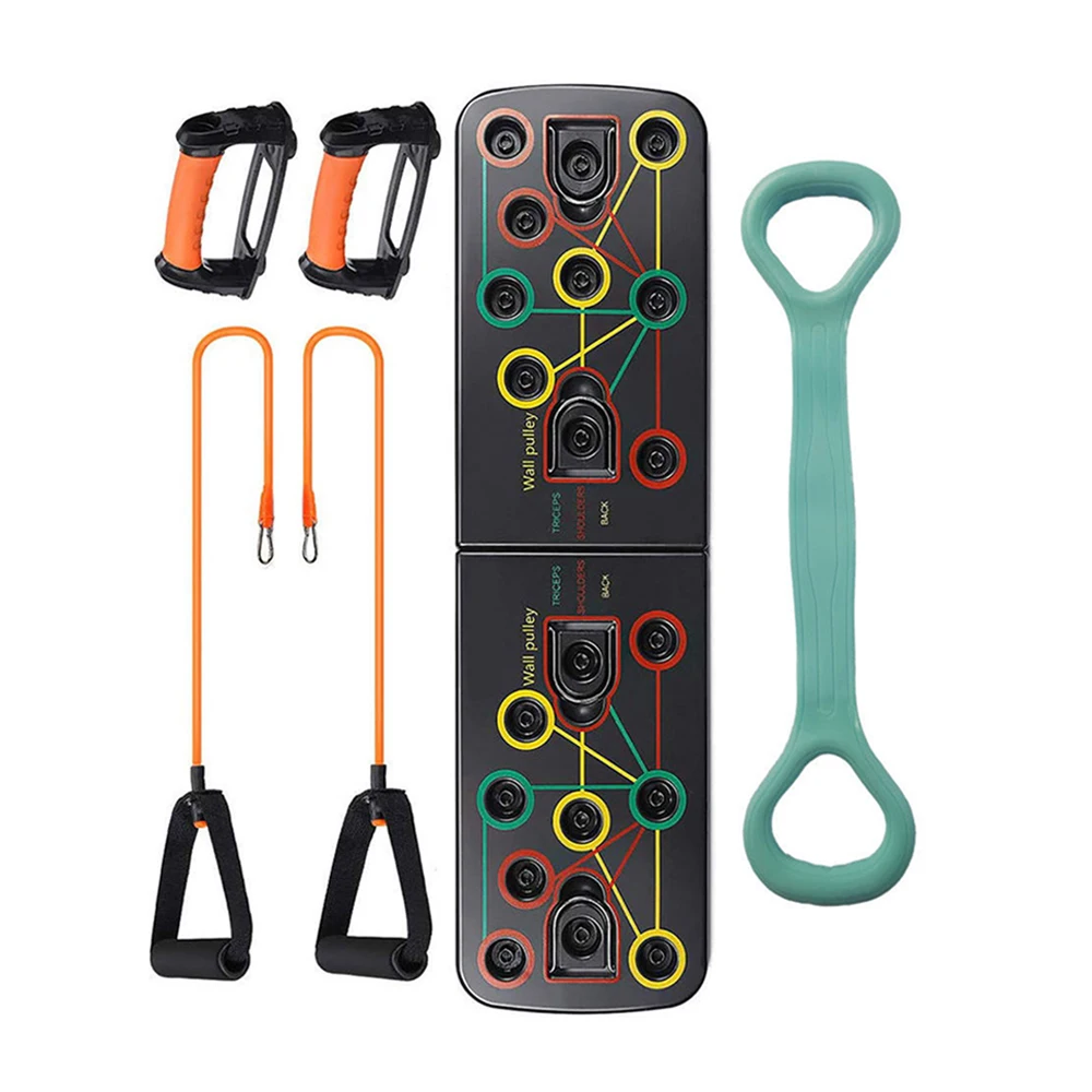 9-in-1 Fitness Power Press Foldable Push up Board with Durable ABS Material for Bodybuilding and Exercise Resistance Bands