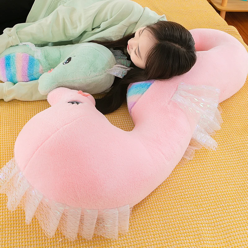 Hippocampus Plush Toys Cute Stuffed Plushies Animal seahorse Sleeping Pillow Bedroom Decoration Ocean animal toys