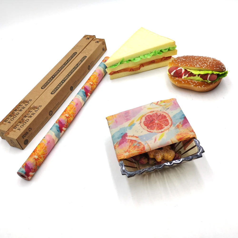 Reusable Beeswax Cloth Wrap Food Fresh Bag Lid Cover Stretch Lid Jungle Party Bees Wax Wrap