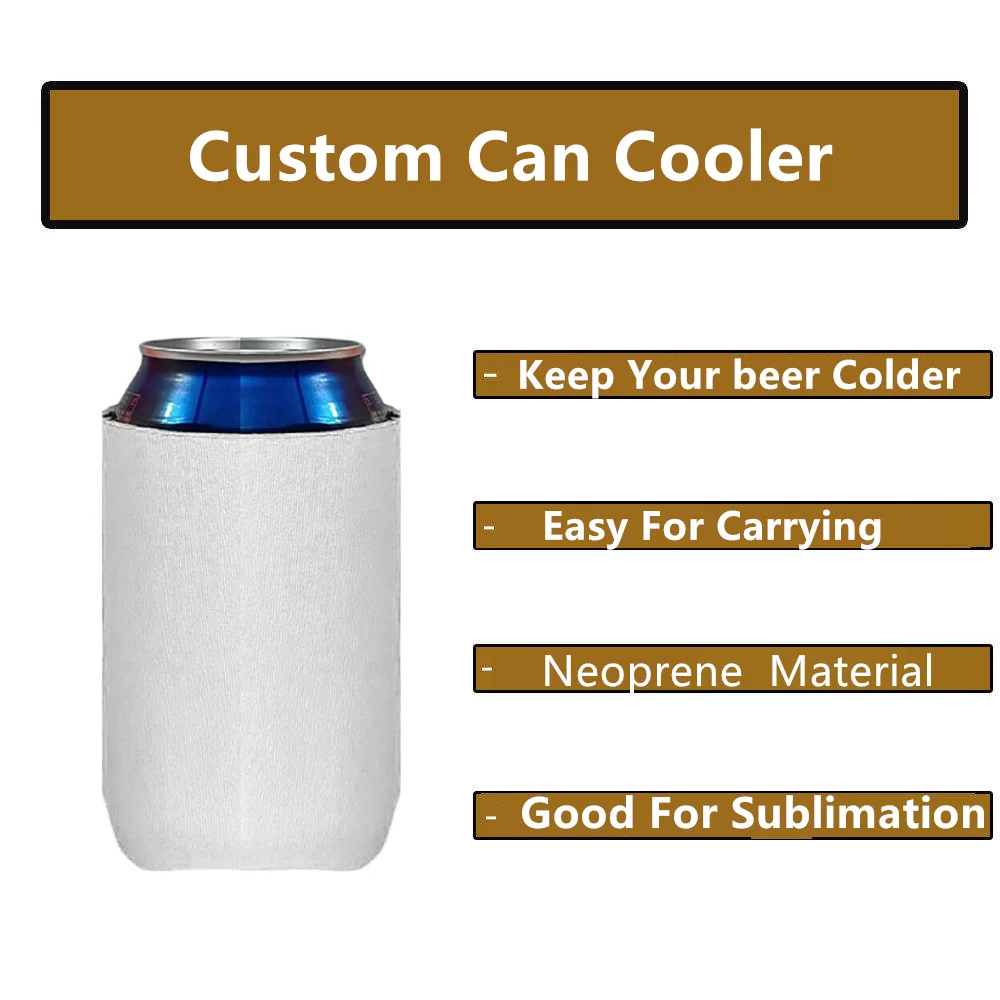 can cooler custom wholesale foam neoprene sublimation blank screen printing 12 oz standard slim beer bottle can cooler sleeve