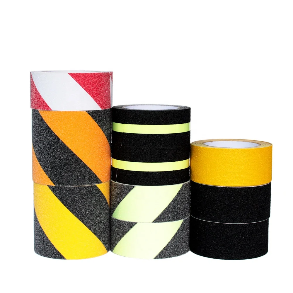 2- Custom Logo Waterproof Colorful Luminous Stair Step Ramp Traction Tread Staircase PVC PET PEVA Anti Slip Self Adhesive Tape