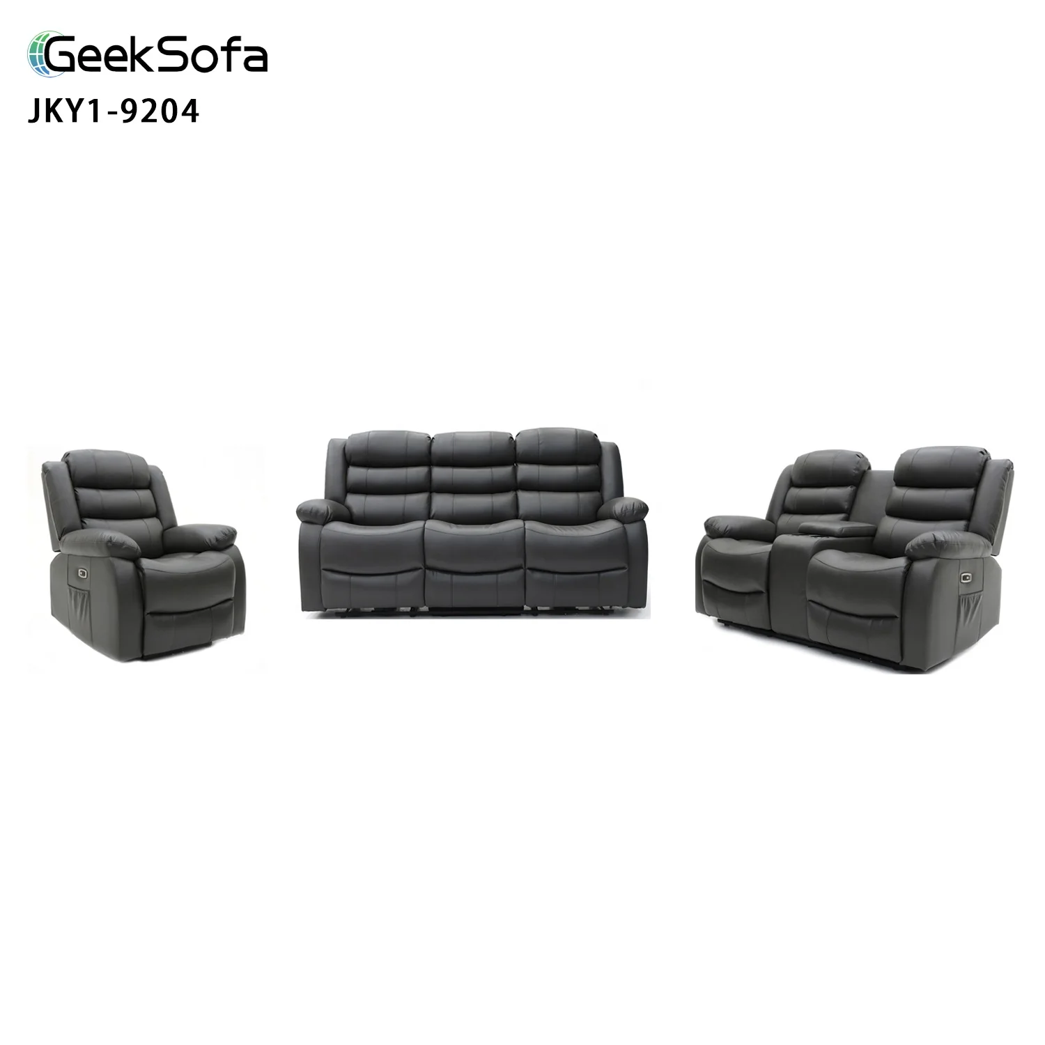 Geeksofa современный кожаный Электрический секционный откидной диван с пультом и массажем для мебели в гостиной