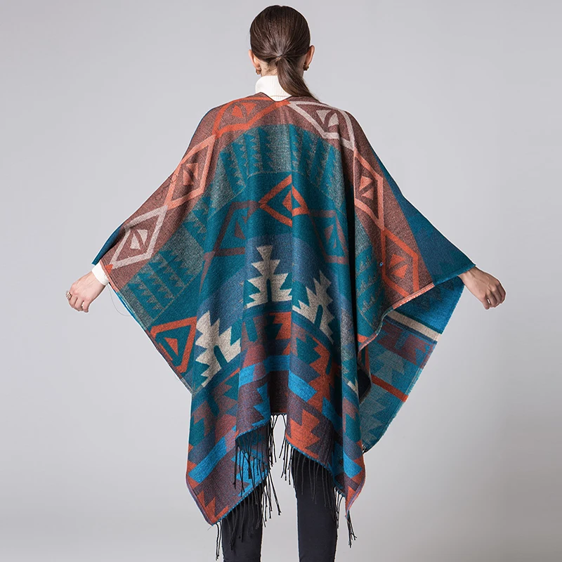 modern Women New Gradient Pattern Long Stole Scarves Shawl Scarf Wrap Poncho Embroidery Neckerchief Tippet