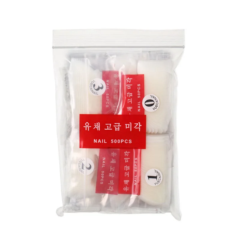 500pcs natural white nail plate Professional Artificial False Nails French Half and Full Cover 500pcs  Nails Tips