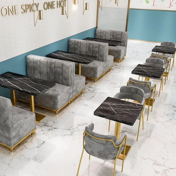 Durable Simple Design Black Coffee Table Commonly Used Restaurant Coffee Shop Marble Coffee Table Rectangle