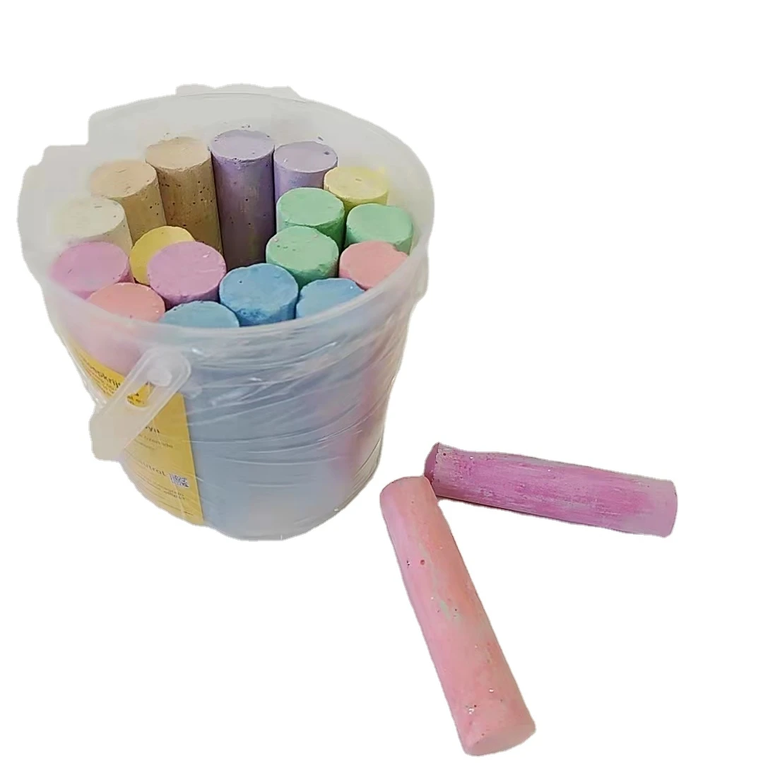20pcs chalk set in bucket glitter, sidewalk chalk street chalk dustless for children can be reflective