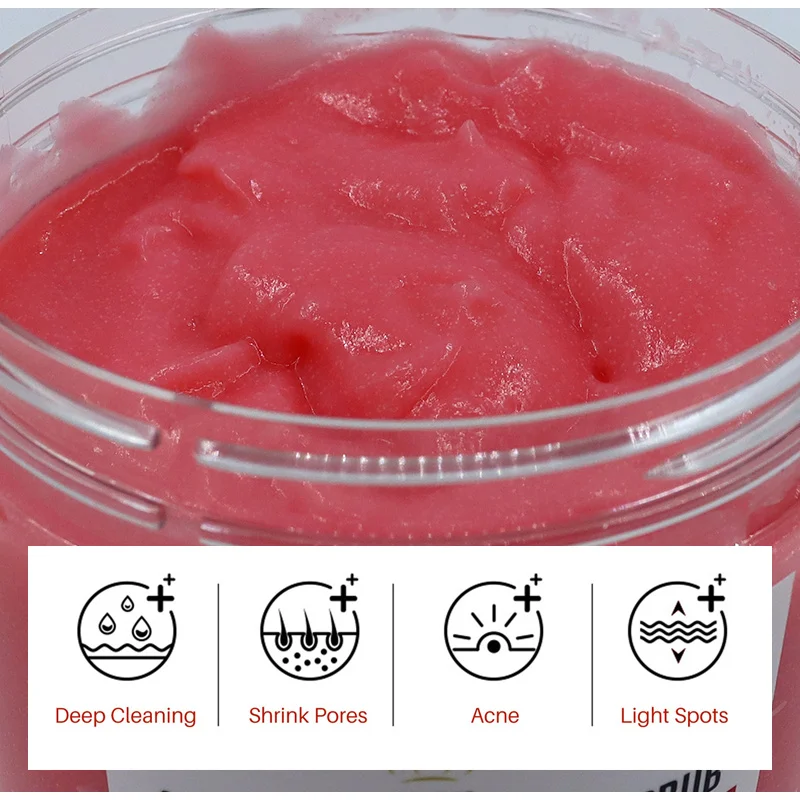 OEM Private Label Natural Exfoliating Whitening Organic Strawberry Body Cleaning Fruit Body Scrub