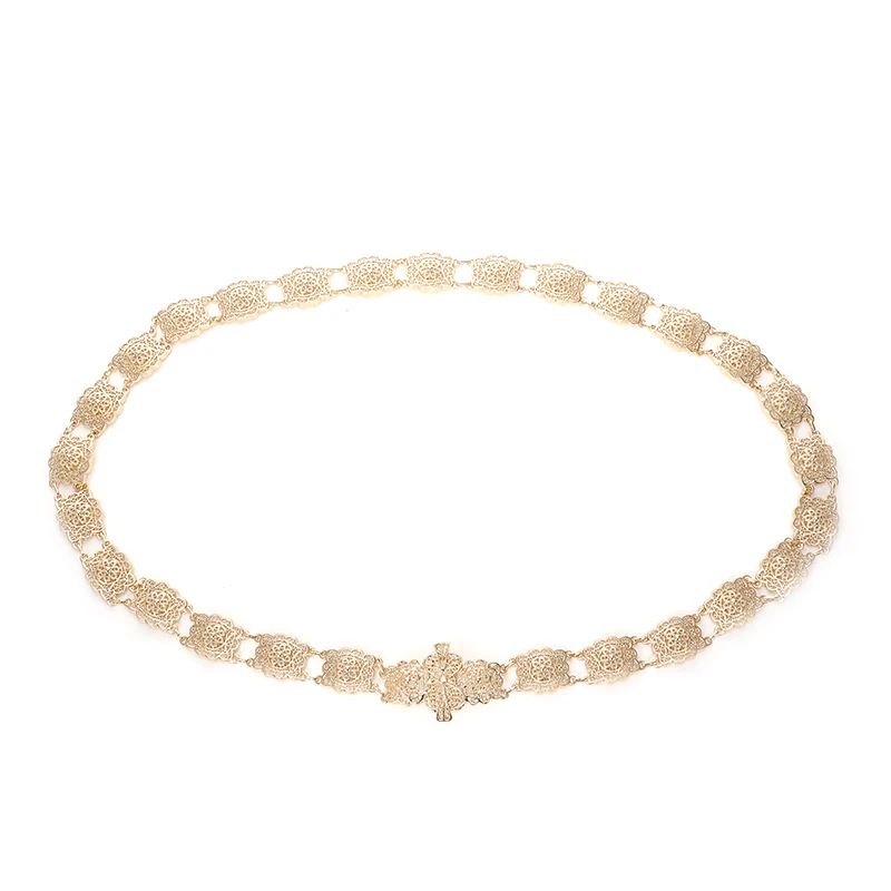 Женские Роскошные позолоченные Свадебные поясные ремни, Винтажные Ювелирные Изделия Из Дубая, Золотой металлический пояс для дам