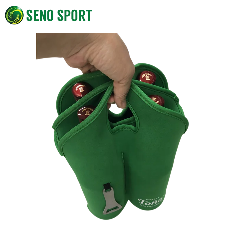 New Style Neoprene 4 Pack Beer Bottle Holder With Bottle Opener
