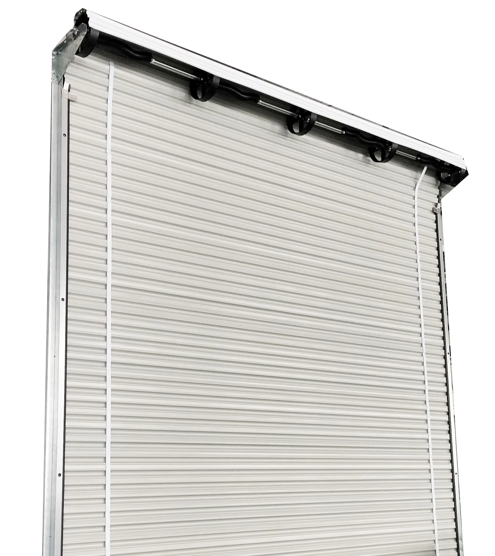 Silver curved curtain piece manual zipper simple rolling shutter door