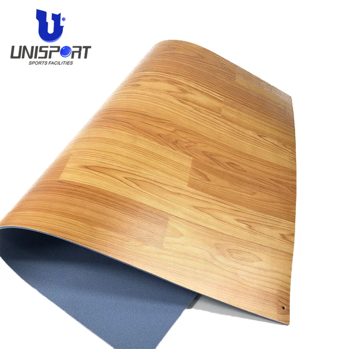 Unisport Maple Wood Pattern Outdoor Sport Basketball Court Vinyl Flooring Indoor Basketball Flooring Sport Court Tile