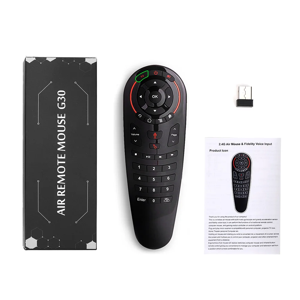G30 Voice Remote Control 2.4G Wireless Air Mouse for Android TV BOX Game PC