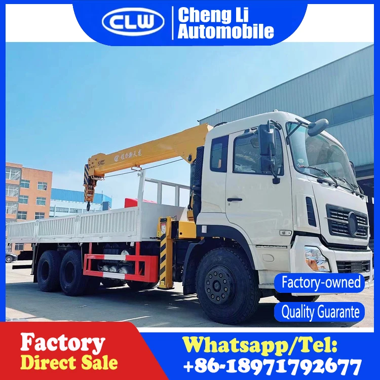 China Dongfeng 6x4  12ton Trunk Mounted Crane Telescopic Boom Vehicle For Construction Work