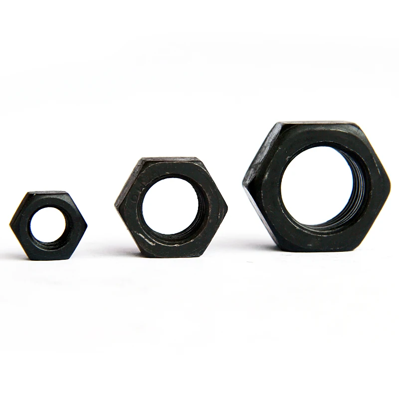 DIN934 ASTM A194 black 2H heat treatment high strength hex nuts GB6170  High strength hexagonal nut