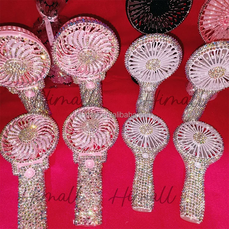 Mini Air Blower Dryer Usb Rechargeable Lash Fans Diamond Eyelash Fan Dryer/pink White Diamond Air Condition Fan for Eyelashes