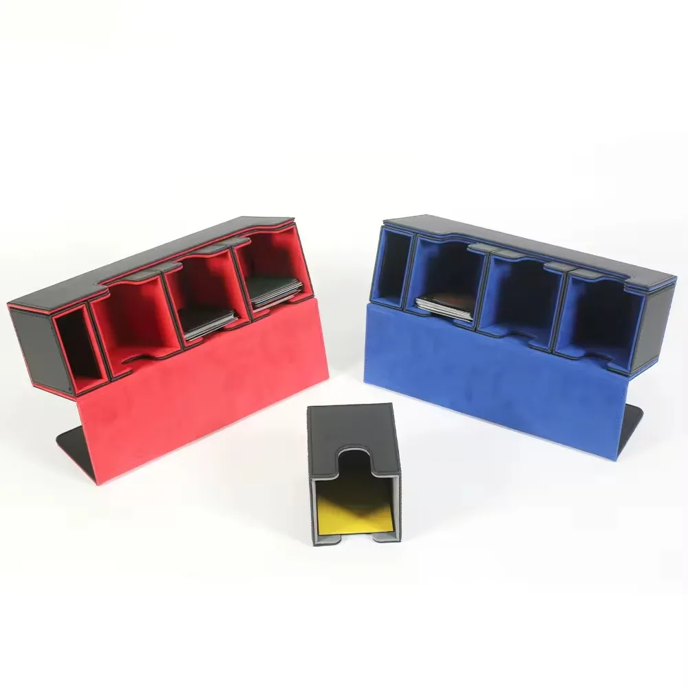 Luxury Pu Leather velvet 300+ cards 3in1magic trickstorage case box pouch for poker playing entertainment Game storage deck box