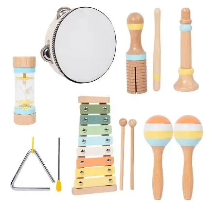 8pcs Wood Music Toy Set Educational Toys for 2-4 Years & 5-7 Years Bag Packed Smart Function MOQ 100pcs