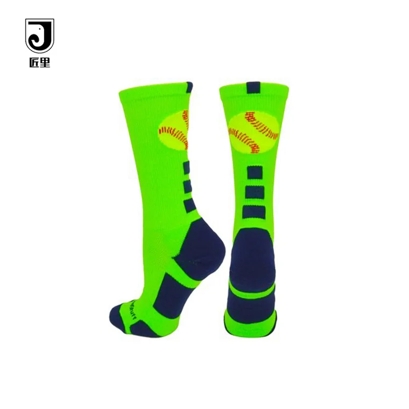JL-A092 crazied neon green lime green softball socks