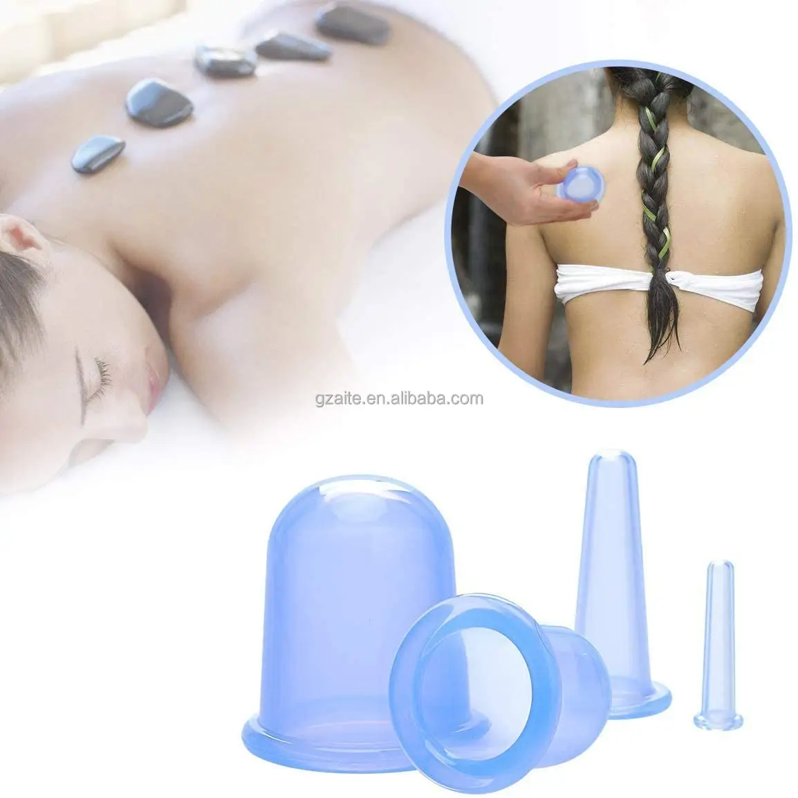 Factory direct medical silicone grade high-quality cupping therapy set silicone  massage cupping set