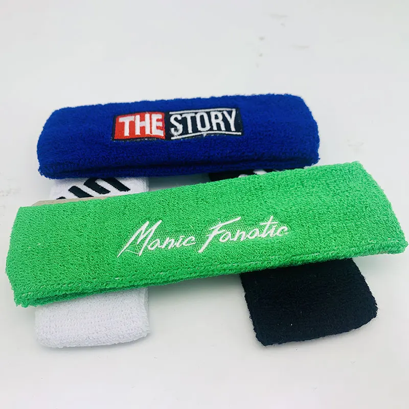 logo printed custom sport headband and wristband custom headband sport