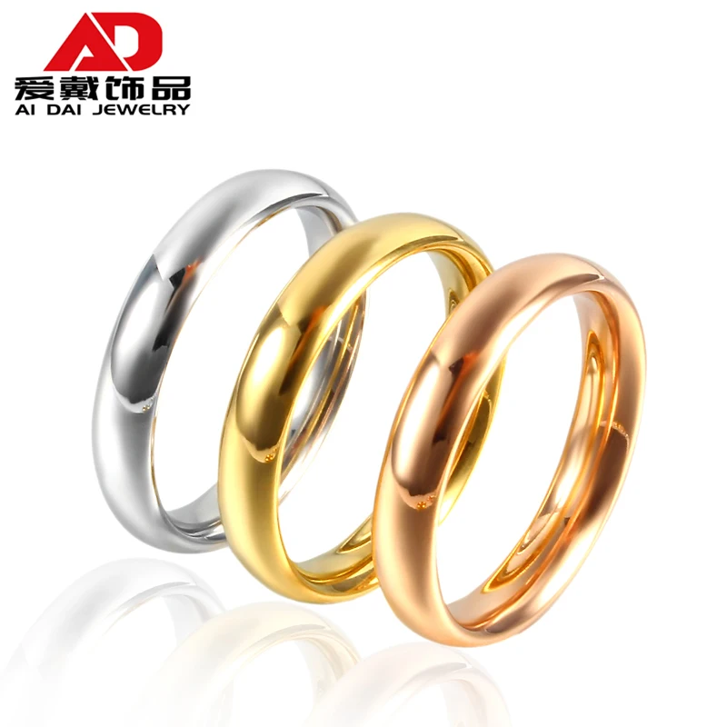 Titanium steel ins wind round smooth simple ring men and women Japanese and Korean student couple ring net celebrity female ring