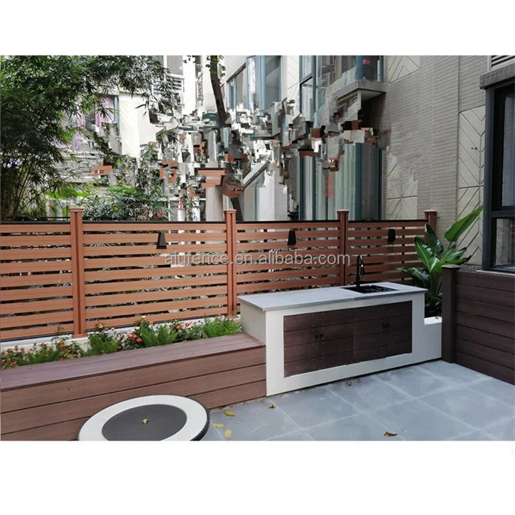 Customizable Aluminum Alloy Fence Outdoor Anti-corrosion Wood Garden Fence Courtyard Outdoor Yard Fence