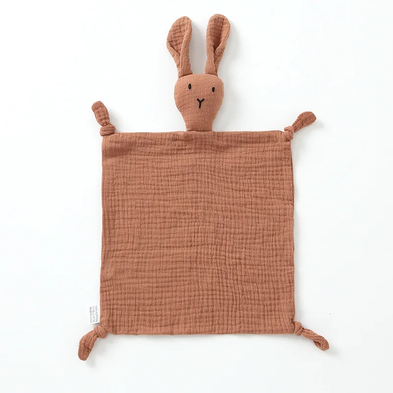 Animal Muslin Cotton Bunny Baby Security Blanket