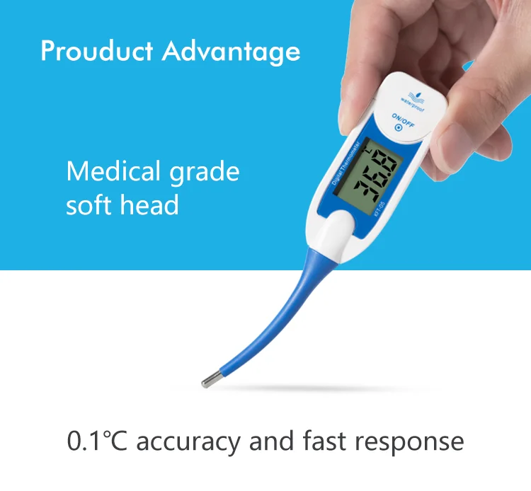 KFT-05 Digital LCD Thermometer Clinical Flexible Tip Digital Thermometer for Baby Fever Temperature Measuring