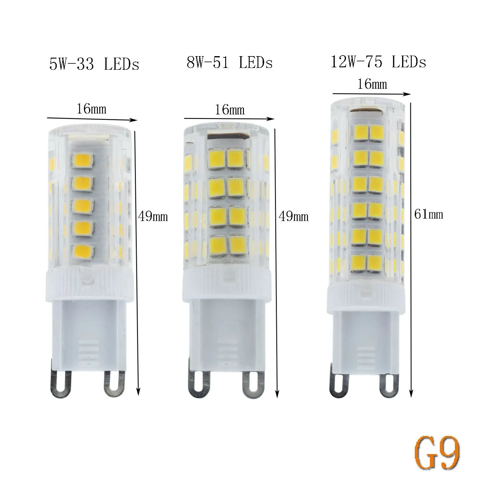 Керамическая Светодиодная лампа G9 G4 E14 220 В 3 Вт 5 7 2835SMD Высококачественная лампа-кукуруза для Прожектора люстры 33 51 75