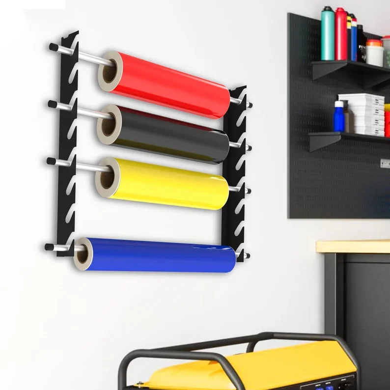 JH-Mech Car Wrap Vinyl Roll Wall Mount Holder for Paper Packing  Auto Car Vinyl Wrap Fabric Decal Holder