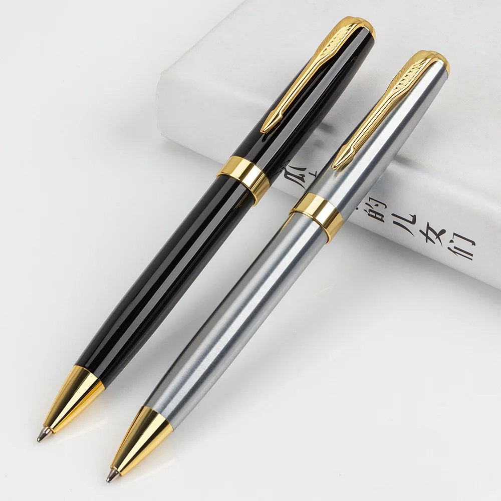 Black Silver Parker Metal Luxury Custom Laser Logo Pen Promotional Advertising Gift Ballpoint Pen