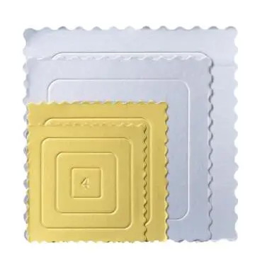 Wholesale Reusable Food Grade Round Golden Cardboard Cake Base Paper Plate Thickened Cake Tray Plate