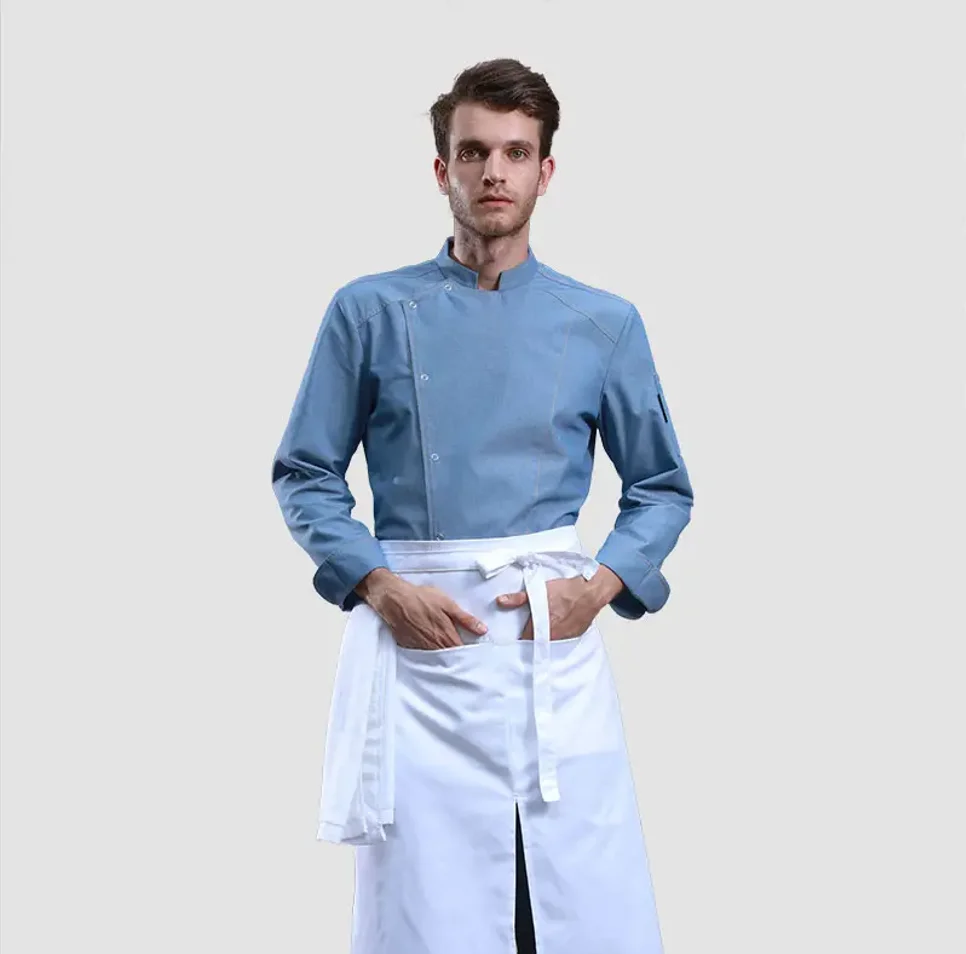 Short Sleeve Restaurant Chef Kitchen Work Uniforms Double Breasted Sushi Bakery Cafe Waiter Catering Service Jackets or Aprons