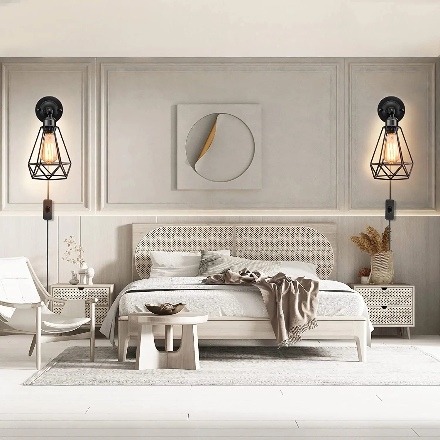 Промышленный настенный светильник в деревенском стиле приспособление для освещения переключатель ВКЛ./ВЫКЛ. винтажный металлический спальни с изголовьем кровати