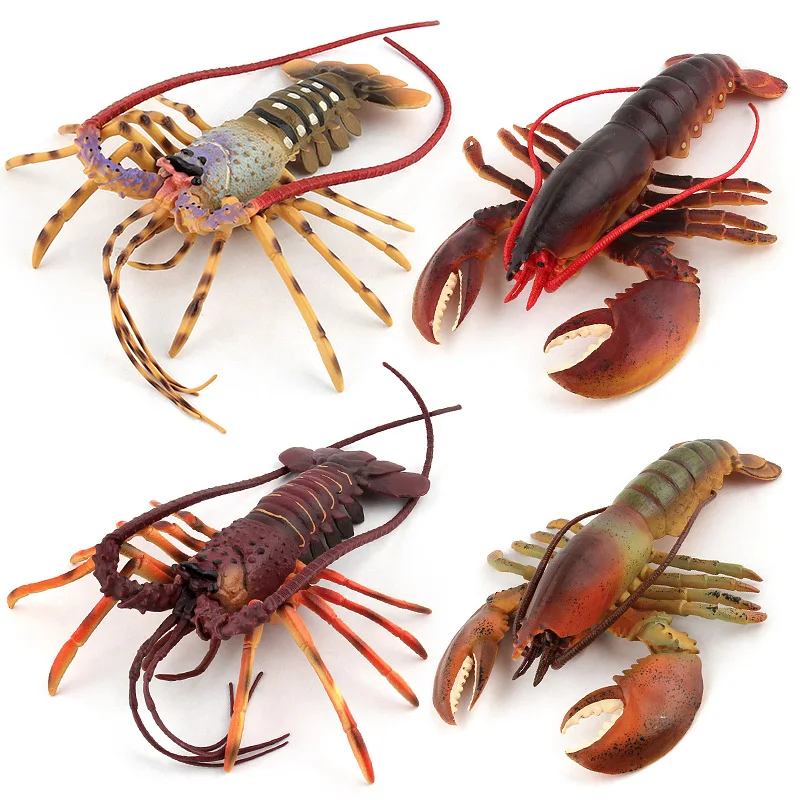 New simulation solid Australian Boston lobster marine life submarine animal model cross-border toys 4
