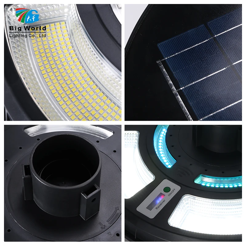 ufo solar power garden street light lamp with pole  300w  400W solar street light ufo
