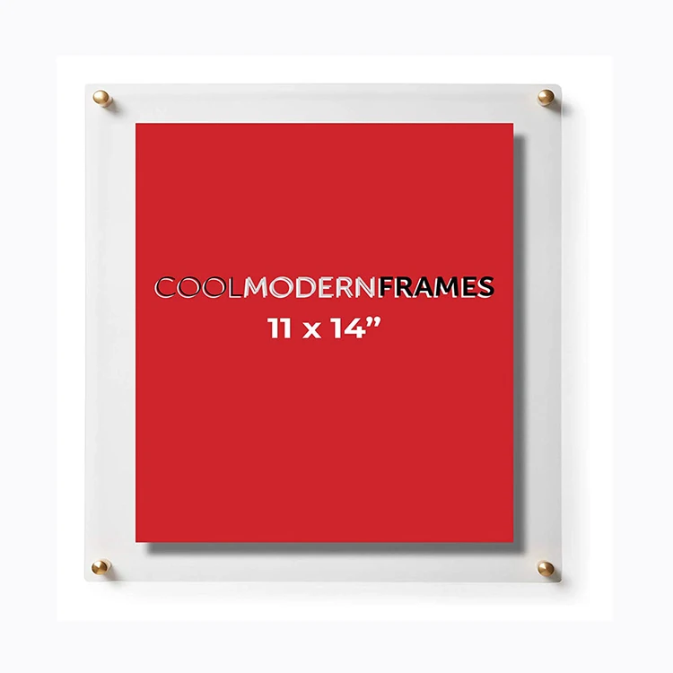 A4 Wall Mounted Clear Acrylic Paperweight Photo/ Certificate Frame with Screw