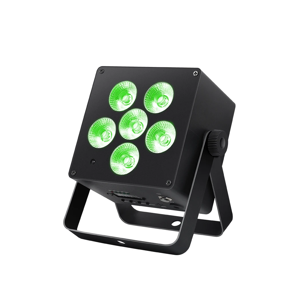VALAVA NEW 6Pcs 6W Professional RGBWAUV 6In1 battery Lights Battery Wireless Led Stage Dj Square Par Light
