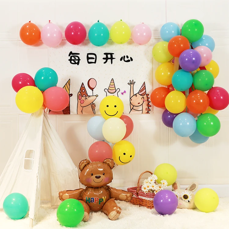Ins Pink Happy Birthday Banner Set Magic Balloon Arch Kit Baby Shower Korean Style Green Backdrops Golobs