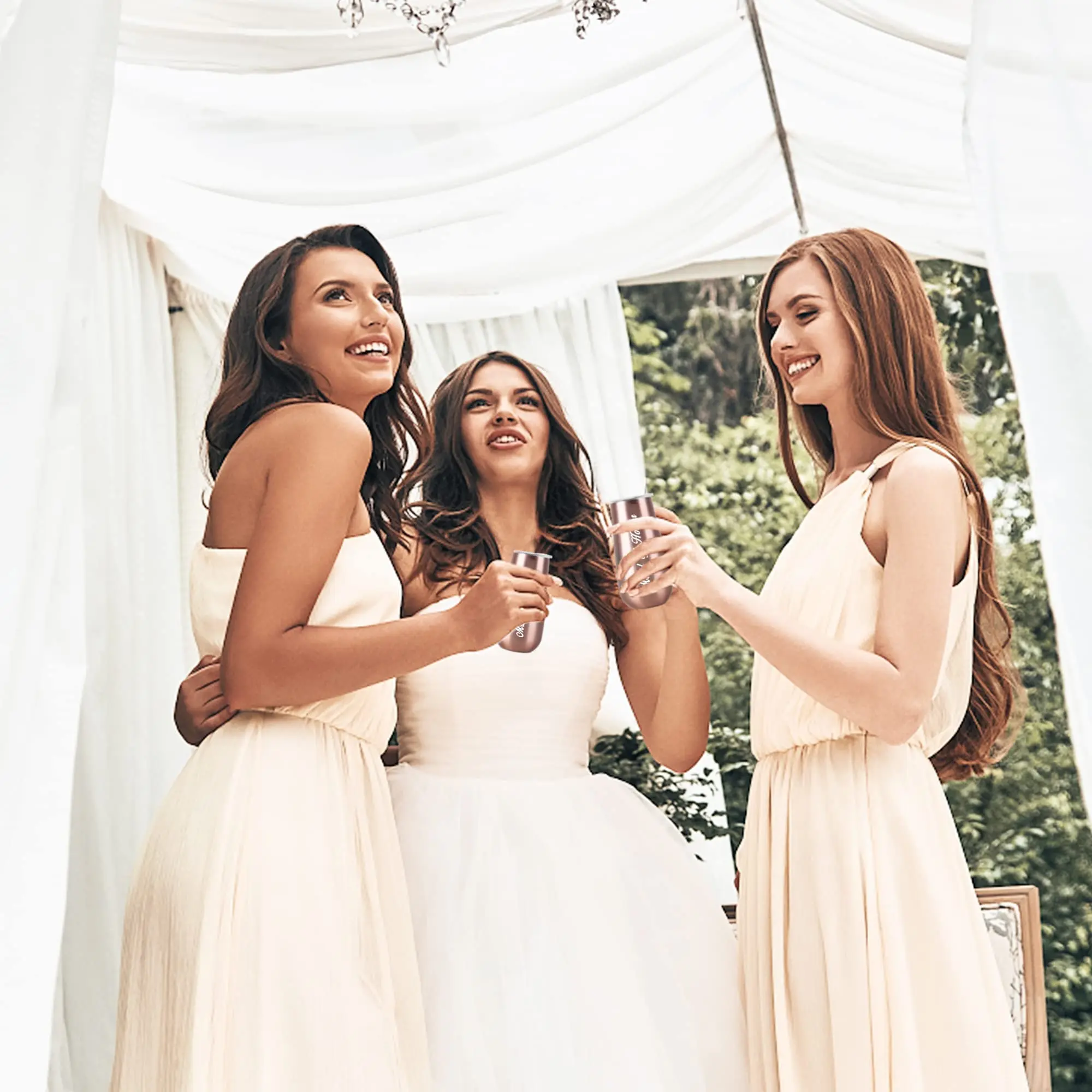 Maid Of Honor Gifts Box Stemless Stainless Steel champagne glasses Maid of Honor Proposal Gift,Will You Be My Maid