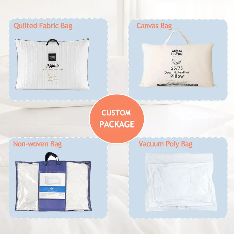 Hot Sale Hotel Home Neck Relax Pillow Super Soft Pillow Goose Duck Feather Goose Down Pillow