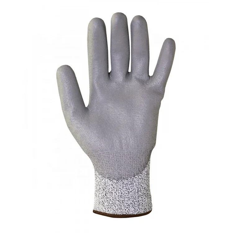 
Wholesale High Quality En388 Anti Cut Level 5 Pu Coating Hand Protective Safety Gloves For Construction Workers 