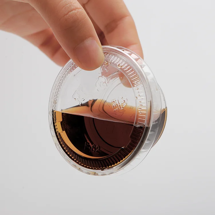 Transparent E-co Friendly 2 Oz Small Take Out Sauce Soy Packing Plastic Takeaway Disposable Sauce Cup With Lid