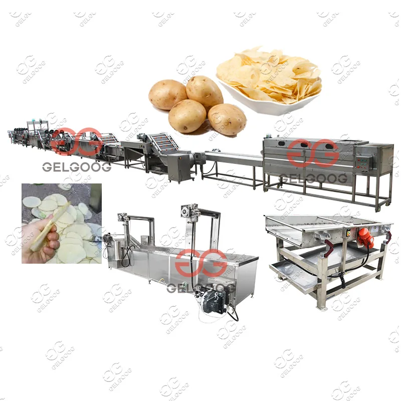 Manufacturing Frying Production Line Fresh Frozen French Fries Sticks Fully Automatic Lays Potato Chips Making Machine Price